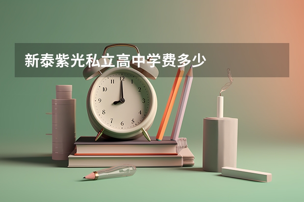 新泰紫光私立高中学费多少