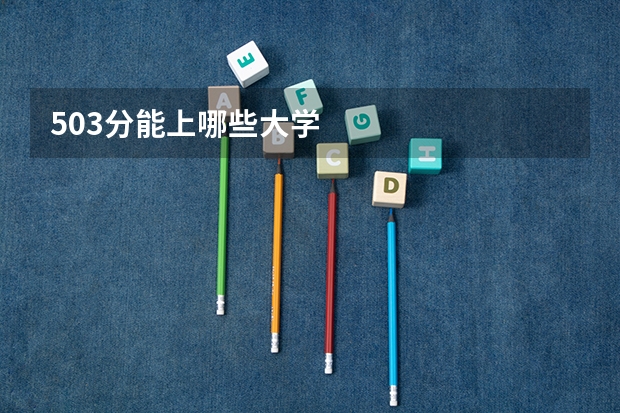 503分能上哪些大学