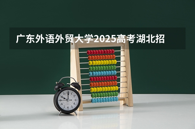 广东外语外贸大学2025高考湖北招生计划