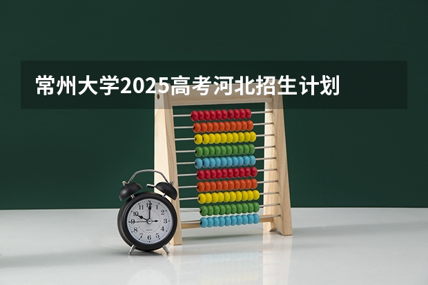 常州大学2025高考河北招生计划