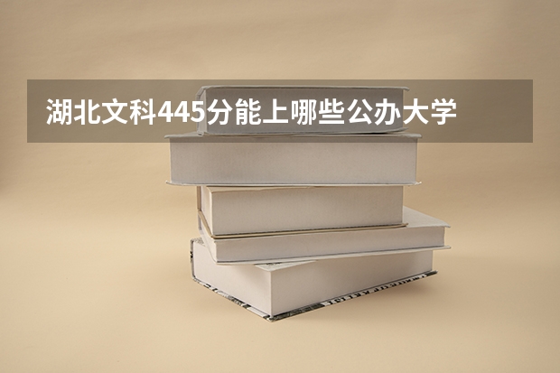 湖北文科445分能上哪些公办大学