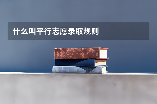什么叫平行志愿录取规则