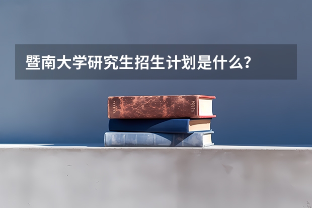 暨南大学研究生招生计划是什么？
