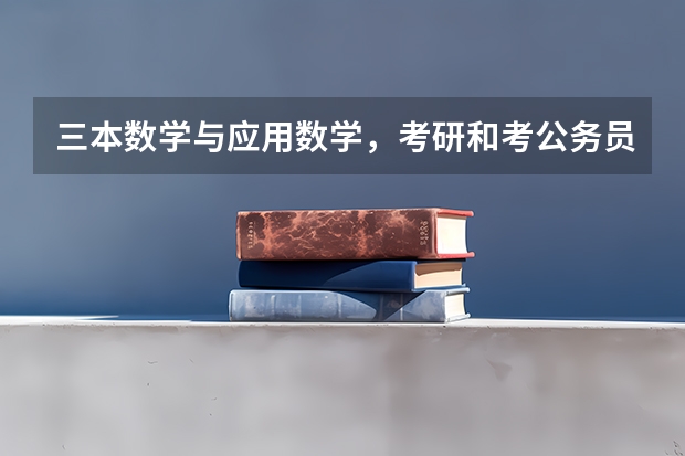 三本数学与应用数学,考研和考公务员哪个好。想选择其他的就业的,不与人打交道的工作?