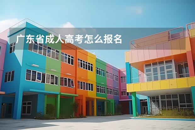 广东省成人高考怎么报名
