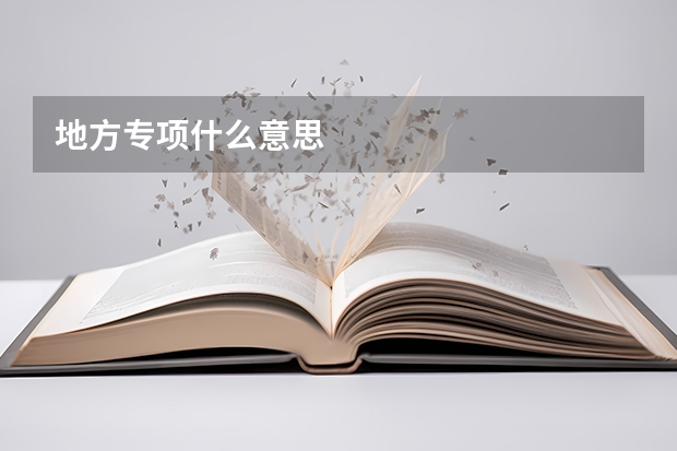 地方专项什么意思