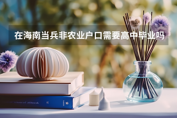 在海南当兵非农业户口需要高中毕业吗?