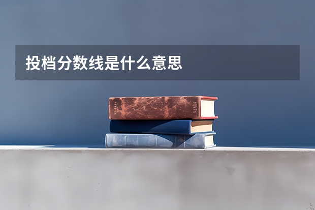 投档分数线是什么意思