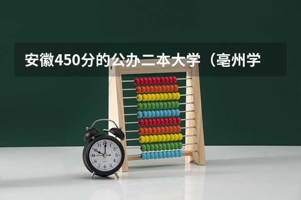 安徽450分的公办二本大学（亳州学院录取分数线）