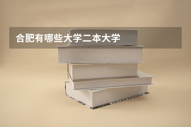 合肥有哪些大学二本大学