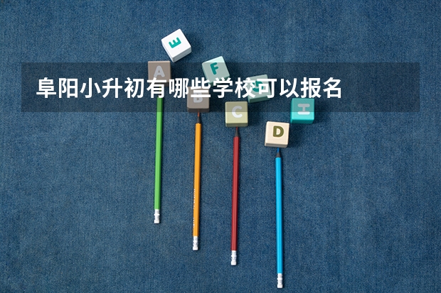 阜阳小升初有哪些学校可以报名
